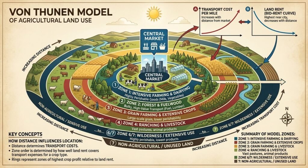 Von Thunen Model Rings, Assumptions & Examples